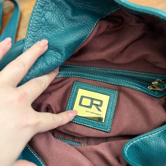 OR by Oryany Teal Leather Shoulder Bag with Front Pockets - Picture 10 of 13